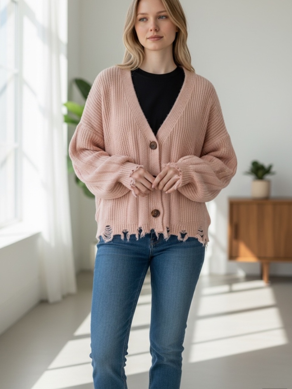 J. Robert’s blush pink cardigan size small